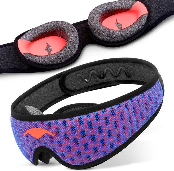 Manta Sleep Mask PRO – adjustable sleep mask with custom eye cups for full blackout and no eye pressure.